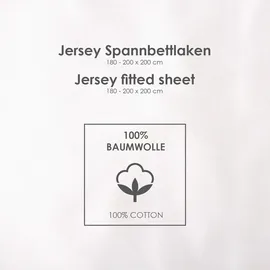Camp David Spannbettlaken Baumwolle-Jersey 180 x 200 cm beige