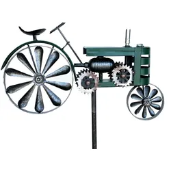 DanDiBo Gartenstecker Metall Traktor XL 160 cm Trecker Grün 96106 Windspiel Windrad Wetterfest Gartendeko Garten Gartenstab Bodenstecker
