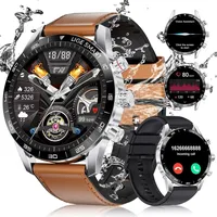 LIGE Smartwatch Herren 1.43 Zoll AMOLED-Display, Smartwatch mit Bluetooth Telefonie und Sprachassistenz, Herzfrequenz, SpO2, 124 Sportmodi, Fitnessuhr Smart Watch für Android iOS