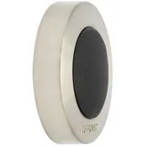 Wagner Design-Wand-Türstopper Screw OR Glue/Schrauben oder Kleben - Durchmesser Ø 38 mm x 10 mm, Metall gebürstet, Edelstahloptik, thermoplastischer Kautschuk schwarz- 15514001