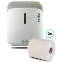 Initial SET: Papierrollenspender Signature ShortCut SENSOR, berührungslos, weiß u.