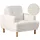 Beliani Sessel, Weiß, Hellbraun, Textil, 88x85x90 cm, Wohnzimmer, Sessel, Polstersessel