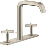 Hansgrohe Axor Citterio E 3-Loch Waschtischarmatur 170 mit Platte Brushed Nickel