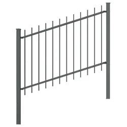 MR-Shop Gartenzaun Set klassisch für Gefälle und Steigung Eisenglimmer, Anthrazitgrau, 1.200 mm