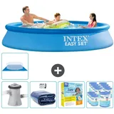 Intex runder aufblasbarer Pool – 305 x 61 cm – Blau No Size