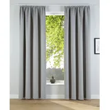 OTTO home Verdunkelungsvorhang OTTO HOME "Solana, Gardinen mit Kräuselband, Vorhänge, Wohnzimmer, modern" Gr. 2, grau (hellgrau), B:140cm H:175cm, Polyester, Gardinen, 2er-Set Verdunklungsvorhang mit Thermofunktion, Bestseller, einfarbig