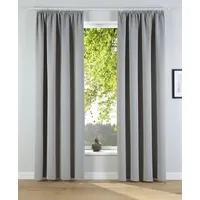 OTTO home Verdunkelungsvorhang OTTO HOME "Solana, Gardinen mit Kräuselband, Vorhänge, Wohnzimmer, modern" Gr. 2, grau (hellgrau), B:140cm H:175cm, Polyester, Gardinen, 2er-Set Verdunklungsvorhang mit Thermofunktion, Bestseller, einfarbig