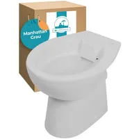 Calmwaters Stand WC spülrandlos in Manhattan-Grau, Tiefspüler Abgang waagerecht,