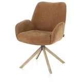 Henders & Hazel Riley Armlehnstuhl 4-Fuß Gestell + drehbar Stoff Cadiz - Natur