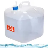 ZUMVIVIN Wasserkanister Faltbar mit Hahn | EIN Extra Dichtungsdeckel und Abflussrohr 12cm| für Indoor Outdoor Camping | Not-Wasserspeicher (2Pack, 20L)
