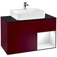 Villeroy & Boch Finion Waschtischunterschrank G122GFHB 100cm, Abdeckplatte black