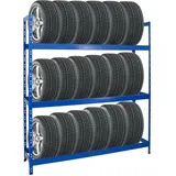 Proregal Reifenregal Tiger XL HxBxT 200 x 180 x 45 cm bis zu 21 Reifen auf 3 Ebenen Blau