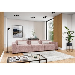 Fun Möbel Big-Sofa Designersofa Sofa ROMY 4-Sitzer in Stoff Enjoy Me, inkl. 3 Zierkissen rosa