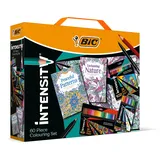 BIC Intensity Stifte Set: 24 Buntstifte, 24 Filzstifte, 10 Fineliner und 2 Malbücher für Erwachsene & Teenager