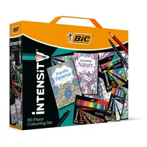 BIC Intensity Stifte Set: 24 Buntstifte, 24 Filzstifte, 10 Fineliner und 2 Malbücher für Erwachsene & Teenager