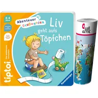 Ravensburger Junior Buch 2-4 Jahre | tiptoi® Abenteuer Großwerden - Liv geht aufs Töpfchen + Weltkarte Kinder