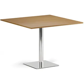 Couchtisch ENZO, 100x100 cm, chrom Fußgestell, Buche