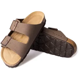 ROHDE Alba für Damen Frauen Sandale Pantolette Zweiriemer Hausschuhe 5631 braun, Schuhgröße:43 EU