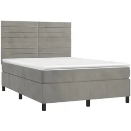 vidaXL Boxspringbett 140 x 200 cm Hellgrau