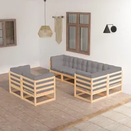 vidaXL Garten-Lounge-Set 7-tlg. grau