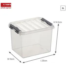 SUNWARE Aufbewahrungsbox Q-line 20 x 15 x 14,5 cm 3-tlg. transparent