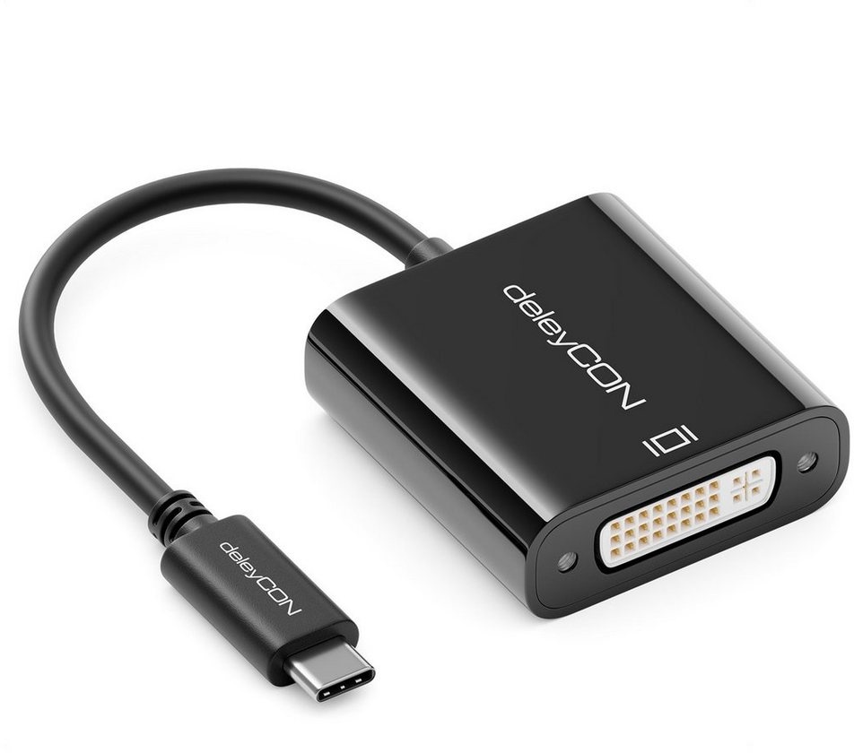 deleyCON deleyCON USB-C auf DVI Adapter Konverter 1080p Full HD Smartphone auf USB-Adapter