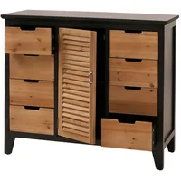 Mendler Apothekerkommode 80 x 91 x 40 cm Schwarz