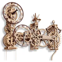 WOODEN.CITY Steampunk 3D Puzzle - Holzpuzzle Erwachsene mit Uhr, Selbstmontage Holzmodelle - EU-hergestellt, Handgefertigte Steampunk Kunst, Holz Bastelset als Geschenk oder Hobby