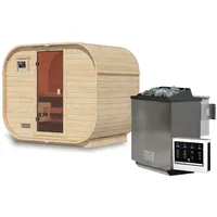 Karibu Quadro 1 Plus inkl. 9 kW Bio-Kombiofen + int. Steuerung