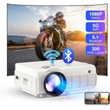 Beamer, Native 1080P 15000 Lumen Full HD 5G WiFi Bluetooth Beamer, Mini L