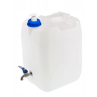 TRADIS Wasserbehälter 20 L + Seifenspender 150 ml verzinkt-Hahn Trinkwasserkanister BPA-frei Kanister Wasserkanister Tank Camping LKW usw.