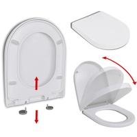 vidaXL Toilettensitz mit Absenkautomatik und Quick-Release Wei? Eckig