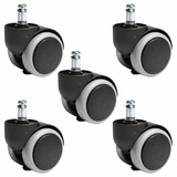 TOPSTAR Hartbodenrollen Set 5 Stk. 6991 Stiftgröße 10mm / Durchmesser 50mm schwarz