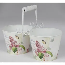 Buri Doppel Übertopf 26,5 x 26,5 x 20 cm Mehrfarbig