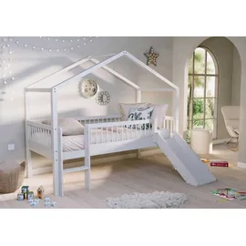 Vipack Hausbett Forrest 90 x 200 cm Buche massiv lackiert weiß