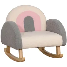 Homcom Kindersofa Schaukelstuhl für Kleinkinder Kindercouch Eukalyptusholz