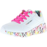 SKECHERS Mädchen Uno Lite Lovely Luv Sneaker, White Synthetic H. Pink Trim, 34