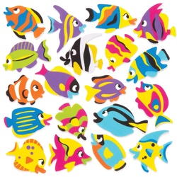 Moosgummi-Aufkleber "Tropische Fische" (pro Set 120) Bastelbedarf Verzierung & Dekorationen