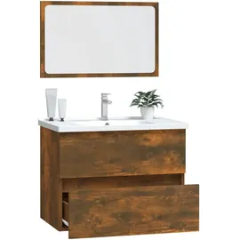 vidaXL Badmöbel-Set Räuchereiche 2-tlg. Braun