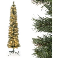 Costway 180cm künstlich Weihnachtsbaum, Christbaum Bleistift mit LED Beleuchtet grün