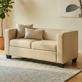Mendler 2er Sofa Couch Loungesofa Lille ~ Leder, creme