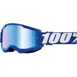 100% Strata 2 Goggle Wintersportbrille Blau Unisex, Zylindrische (flache) Linse