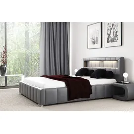 Fun Möbel Polsterbett Bett LAUGE Komplettset 120x200cm inkl.LED in div. Farbvarianten