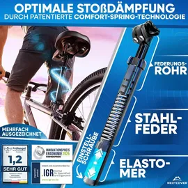 NEXTCOVER NEXTCOVER® Sattelstütze gefedert - Das Original - mit [Comfort-Spring] Technologie Einheitsfarbe 30,9 mm