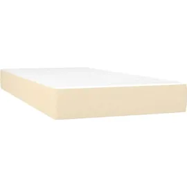 vidaXL Boxspringbett mit Matratze & LED Creme 90x190 cm Stoff