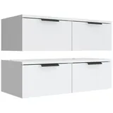 vidaXL Wandschränke 2 Stk. 68 x 30 x 20 cm Weiß