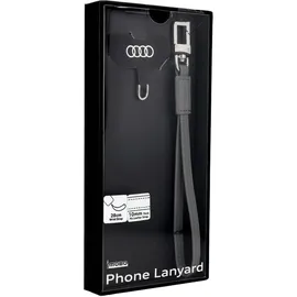 Audi Universal-Telefon-Schlüsselband 28cm 10mm Leder Grau/grau Au-hslsl-gt/d1-gy