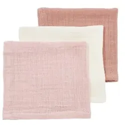 Meyco Baby Uni Spucktücher 3er Pack Rose/Rose/Naturel