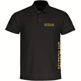 multifanshop Poloshirt - Deutschland - Brust & Seite Gold - Druck gold metallic - Polo