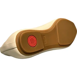 FitFlop Delicato Bow Soft Metallic-Leder Ballerinas, beige, 6 UK Narrow